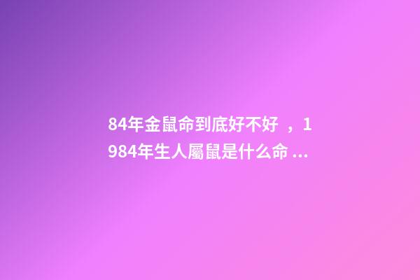 84年金鼠命到底好不好，1984年生人屬鼠是什么命 1984年屬鼠人命運，1984年屬鼠的人是什么命